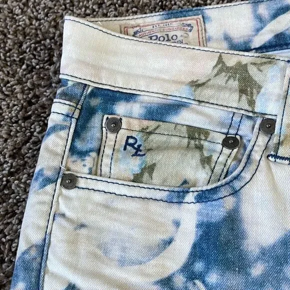 Polo Ralph Lauren Tompkins floral tropical jeans authentic dungarees size 28 - Picture 7 of 14